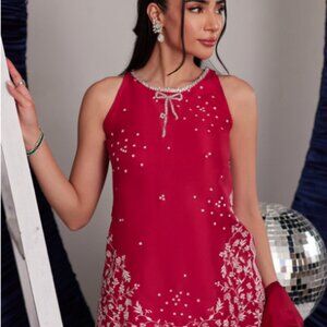 Farah Talib Aziz “Izzy” Hot Pink Raw Silk 3-Piece Set